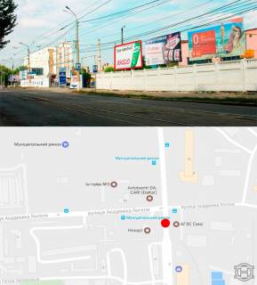 Billboard A in Vinnytsia, 3х6  st.Batozskaa(municip.rynok,Epicentr No2) Photo 1