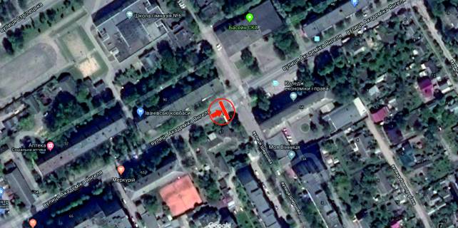 Billboard A in Vinnytsia, 6х3  st. Akademika Angela - st. Sirsova scheme