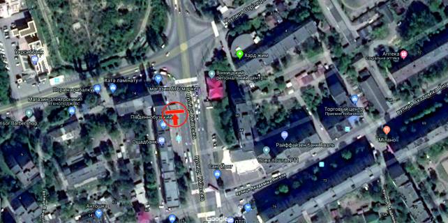 Prismatron, Prism B in Vinnytsia, 6х3  st. Kiivs'ka - st. Cornovola (Pivdennobuz'kij) - 282256 scheme