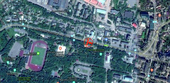 Billboard B in Vinnytsia, 6х3  st. Magistrats'ka (park im. Leontovica) scheme