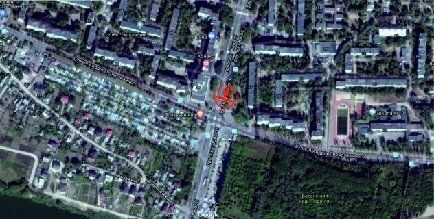 Prismatron, Prism B in Vinnytsia, 6х3  av. Unosti - st. Andria Pervozvannogo (rozpodil'nik) do st. A.Pervozvannogo - 282186 scheme