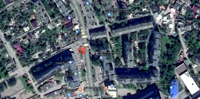 Billboard B in Vinnytsia, 6х3  st. Kiivs'ka - st. Bogdana Stupki scheme