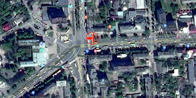 Citylight B in Vinnytsia, 3.14х2.32  av. Kocubins'kogo - st. Zamostans'ka scheme