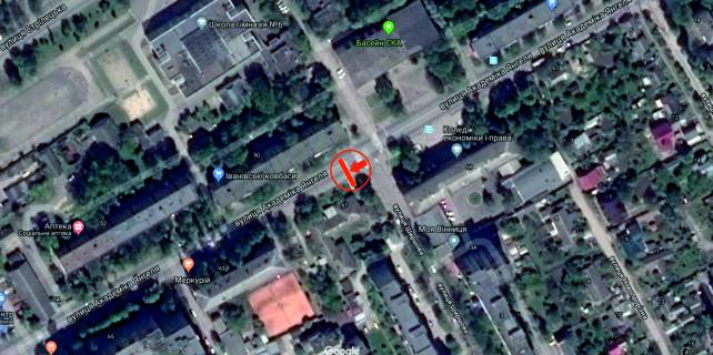 Billboard B in Vinnytsia, 6х3  st. Akademika Angela - st. Sirsova scheme