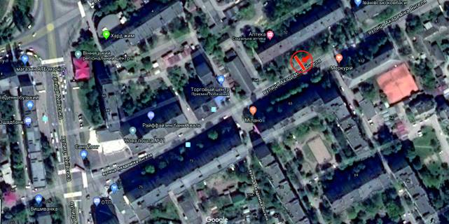 Billboard A in Vinnytsia, 6х3  st. Akademika Angela (navproti kafe "Merkurij") scheme